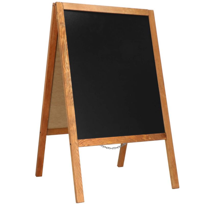 Potykacz kredowy Springos dwustronna tablica 100x60 cm drewniany, brązowo-czarna 1 szt.