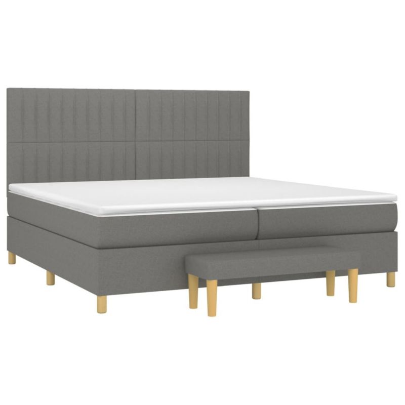 Łóżko kontynentalne WaszeMeble 200x200 cm ciemnoszara WM-3137342 1 szt.