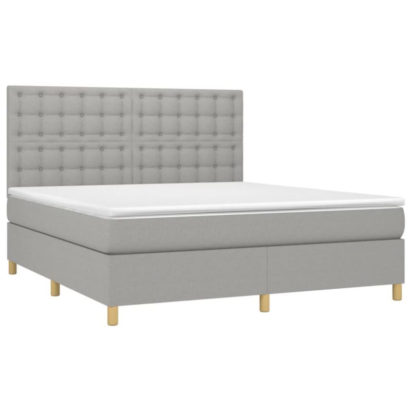 Łóżko kontynentalne WaszeMeble 180x200 cm jasnoszare WM-3135773 1 szt.