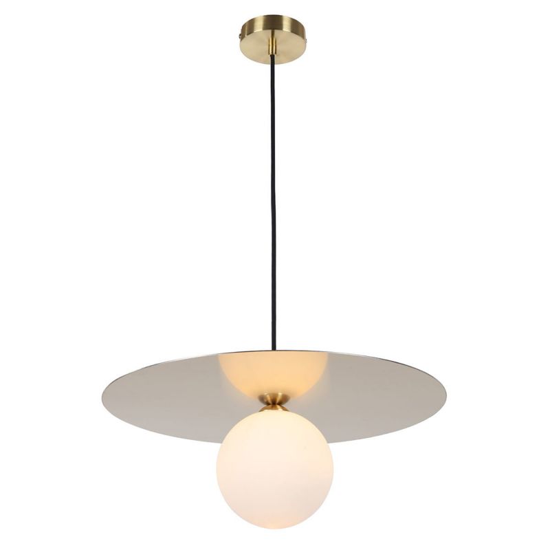 Lampa sufitowa wisząca Italux Spoletto 2437 złoto-biała nowoczesna 1xG9 x 1 szt.