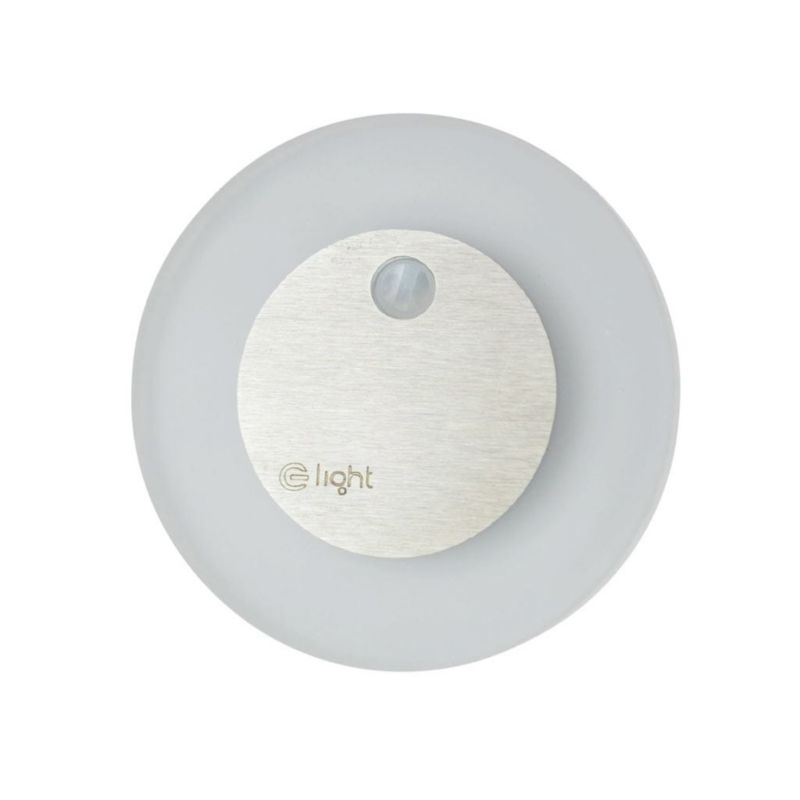 Oprawa oświetleniowa schodowa Eko-Light Oti biało-srebrna LED 0.06W 3000K 15lm czujnik ruchu IP20 wym: 7 x 2,3 cm okrągła - 1 szt.