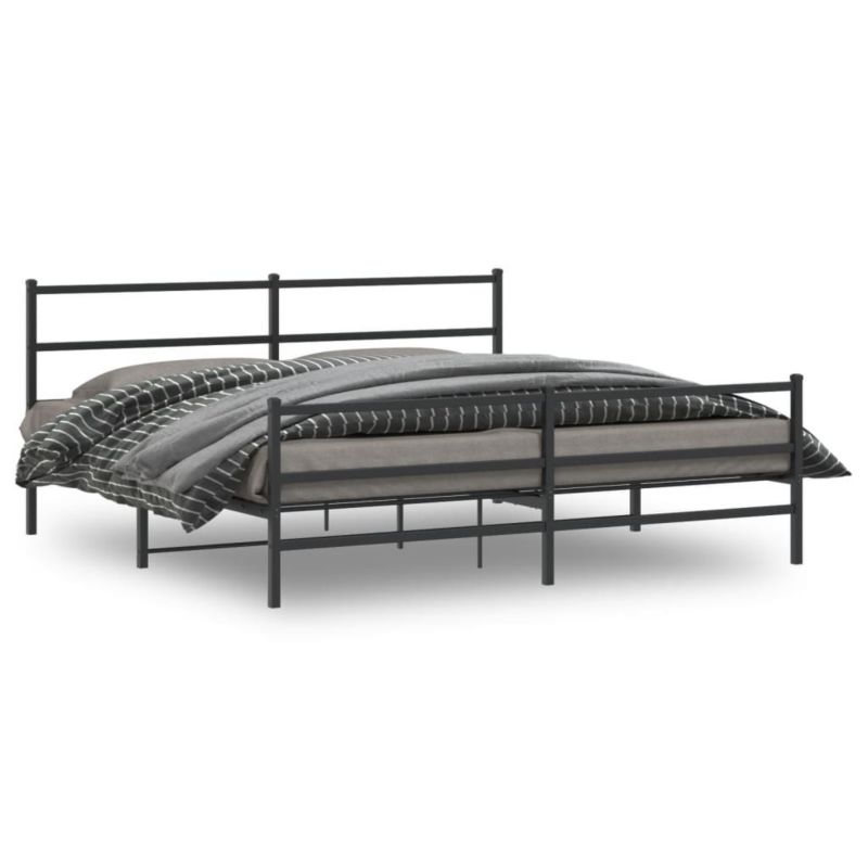 Łóżko metalowe WaszeMeble 183x213 cm z wezgłowiem czarne 1 szt.