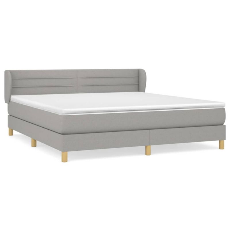 Łóżko kontynentalne WaszeMeble 180x200 cm jasnoszare WM-3126901 1 szt.