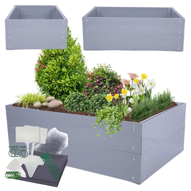 Grządka podwyższona MODO24 modułowa plastikowa trwała odporna na warunki atmosferyczne 40x120x80 cm 1 szt.