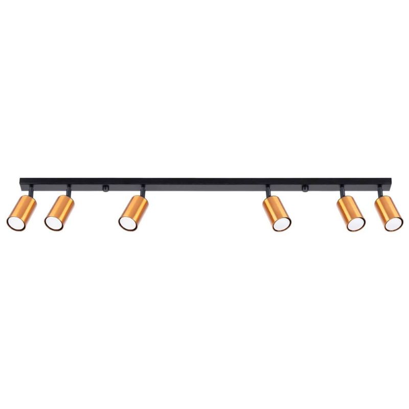 Oprawa sufitowa Sollux Lighting Winx czarny-miedź 6 x GU10 x IP20 wym: 18,5 x 6 x 118 cm - 1 szt.