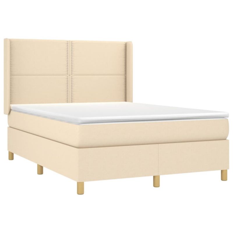 Łóżko kontynentalne WaszeMeble 140x190 cm kremowe WM-3138794 1 szt.