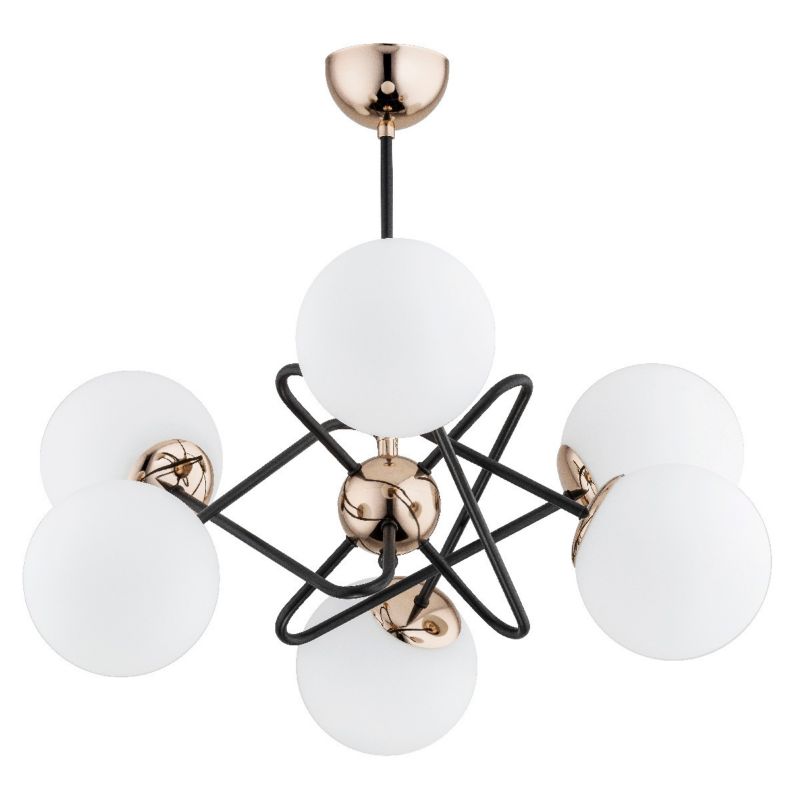 Lampa wisząca Alfa Virginia 1045 złoto-czarna-biała nowoczesna 6xE14 x 10W 1 szt.
