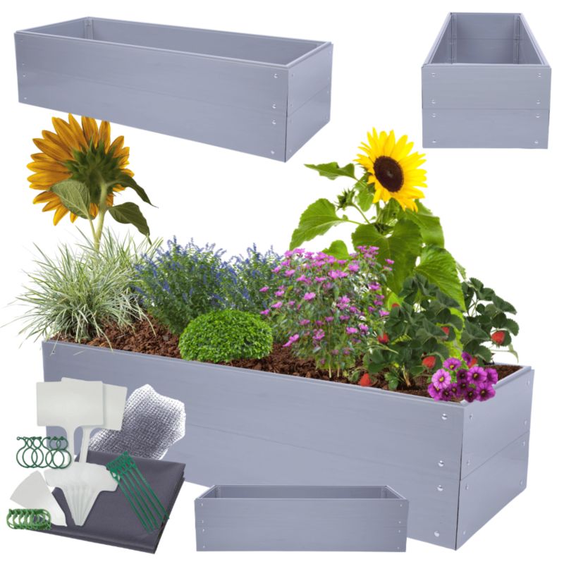 Skrzynia na warzywa MODO24 modułowa plastikowa trwała odporna na warunki atmosferyczne 40x140x80 cm 1 szt.