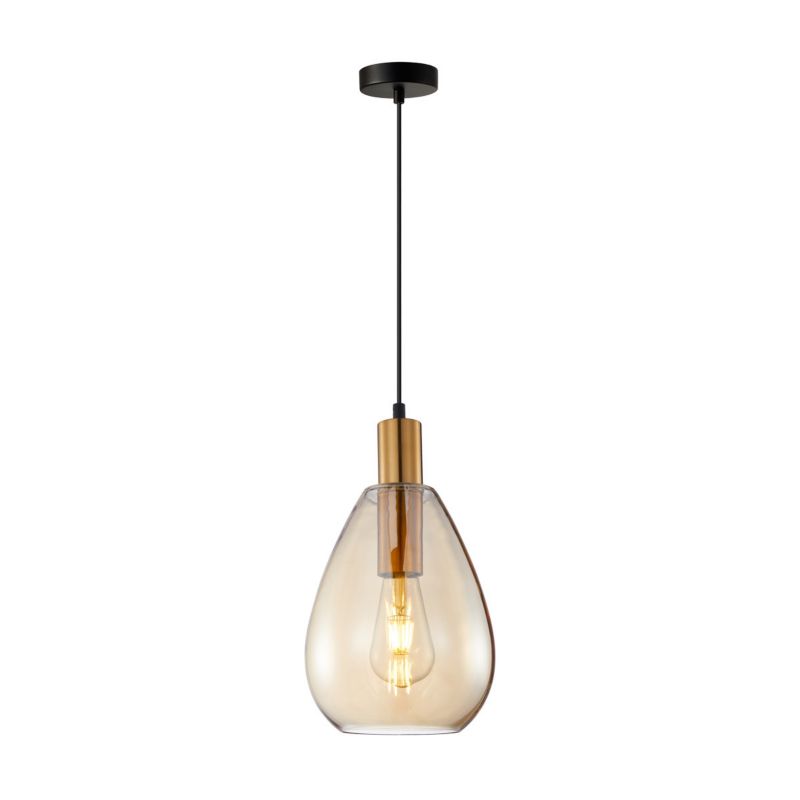 Lampa wisząca Italux Zulo 8269 mosiądz-bursztynowy-czarna nowoczesna 1xE27 x 1 szt.