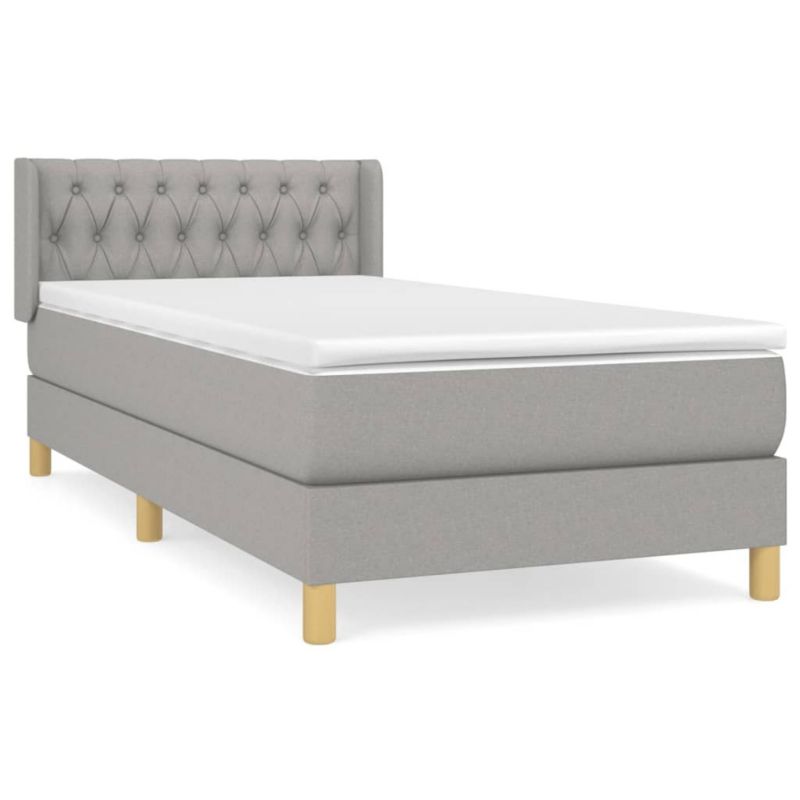 Łóżko kontynentalne WaszeMeble 100x200 cm jasnoszare WM-3130489 1 szt.