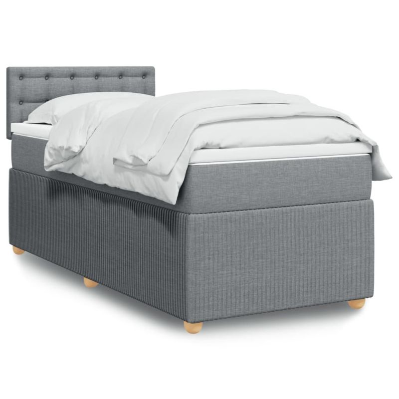 Łóżko kontynentalne WaszeMeble 100x200 cm jasnoszare WM-3289681 1 szt.