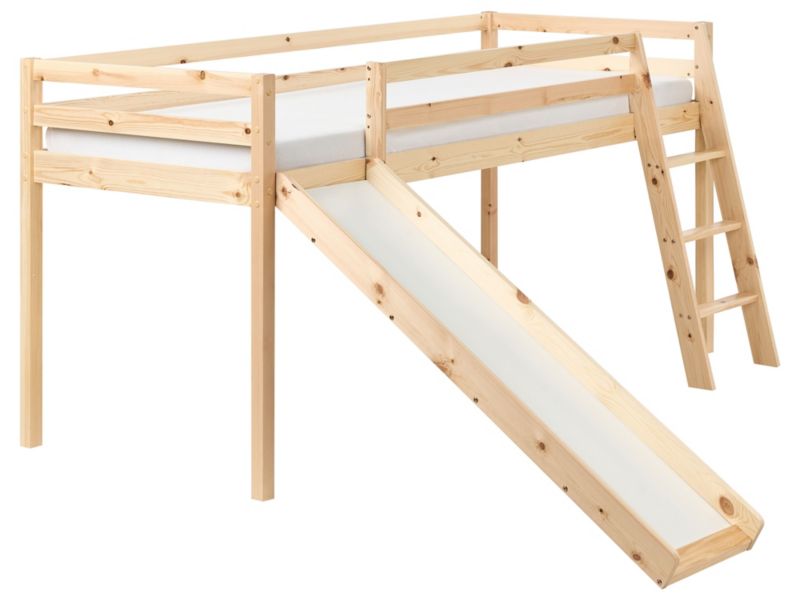 Łóżko na antresoli Drewno sosnowe Staple 90 x 200 cm Jasnobrązowy 1 szt.