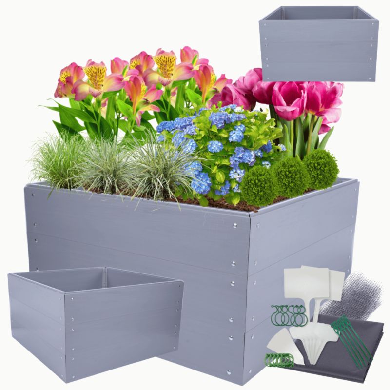 Grządka podwyższona MODO24 modułowa plastikowa trwała odporna na warunki atmosferyczne 60x120x110 cm 1 szt.