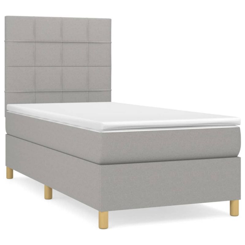 Łóżko kontynentalne WaszeMeble 100x200 cm jasnoszare WM-3142313 1 szt.