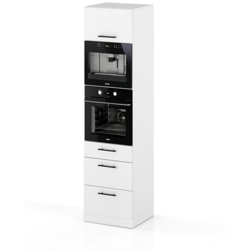 Szafka Kuchenna Hurtownia-Mebli Stojąca Do zabudowy piekarnika S60MS3 sPremium 60cm Biały Mat Biały Mat 60x58x211 cm 1szt.