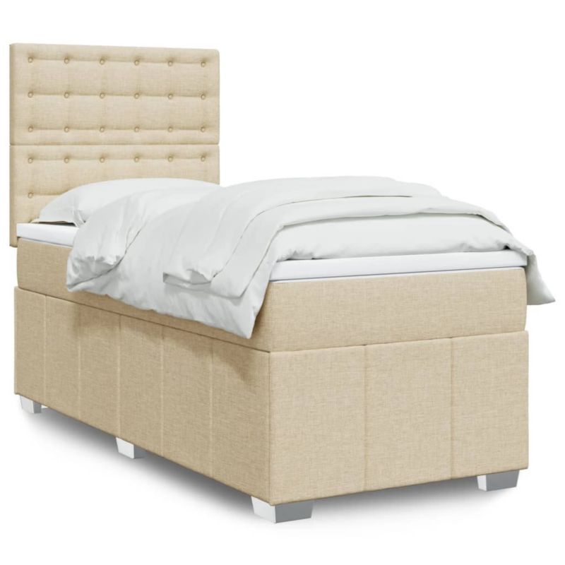 Łóżko kontynentalne WaszeMeble 90x200 cm kremowe WM-3291570 1 szt.
