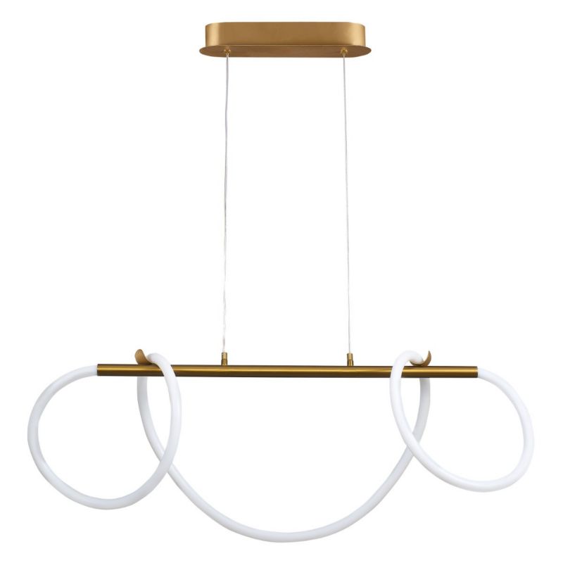 Lampa wisząca Polux Emma 7987 złoto-biała nowoczesna wbudowany LED 38W 1 szt.