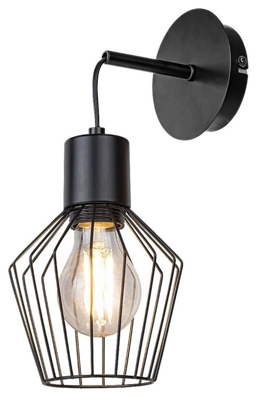 Kinkiet ścienny Rabalux Belano czarny styl nowoczesny 1 x E27 x IP20 wym: 28 x 28 x 19 cm - 1 szt.