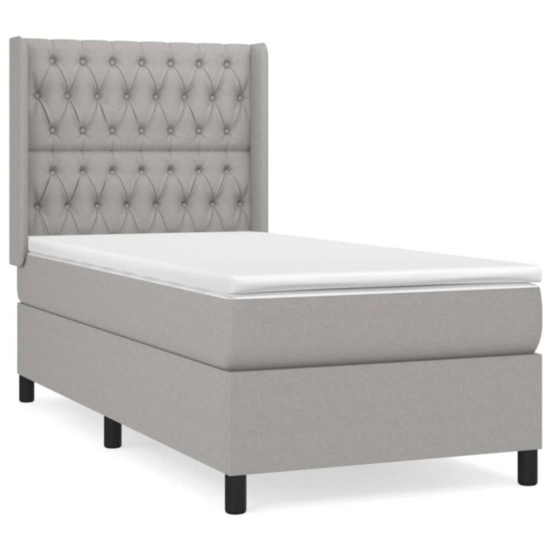 Łóżko kontynentalne WaszeMeble 100x200 cm jasnoszare WM-3131649 1 szt.