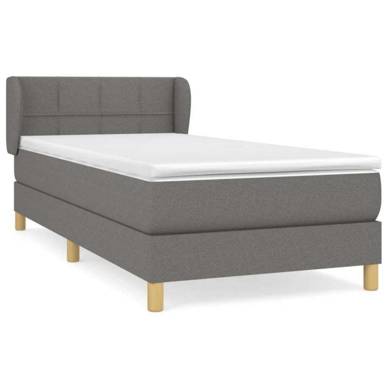 Łóżko kontynentalne WaszeMeble 100x200 cm ciemnoszara WM-3126782 1 szt.