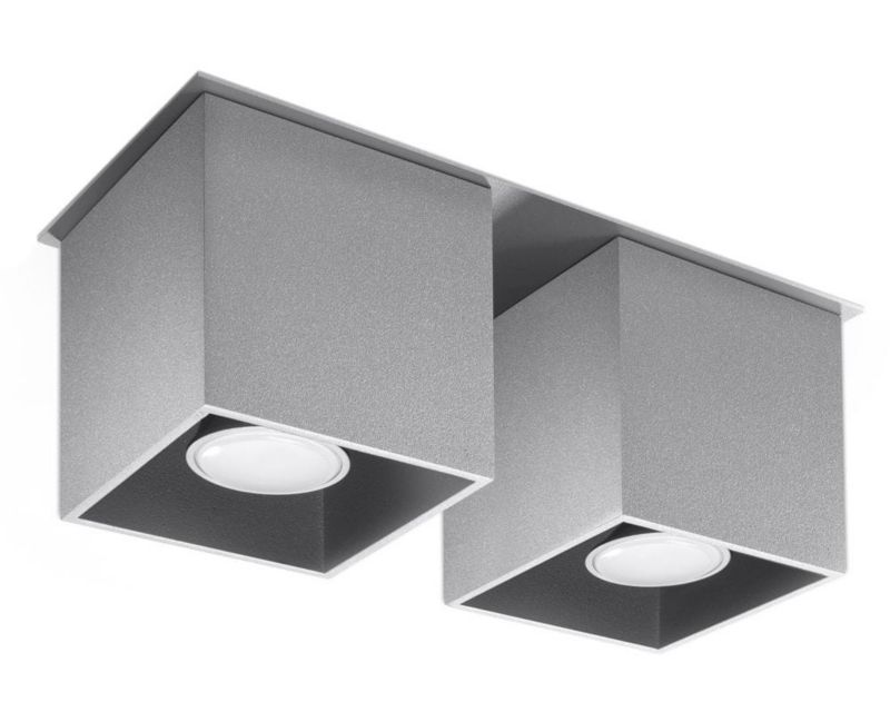 Oprawa sufitowa Sollux Lighting Quad szary 2 x GU10 x 40W IP20 wym: 26 x 10 cm - 1 szt.