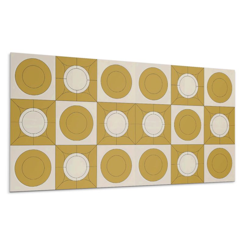 Kafelki samoprzylepne Wallfluent 60x30 cm Stylowy wzór geometryczny z okręgami 6 szt.