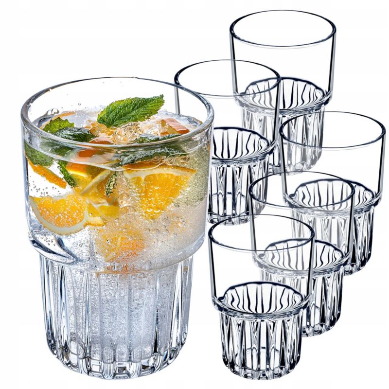 Szklanki KADAX Do Napojów Zimnych 320ml Drinków Wody Zestaw Szklanek 6 szt.