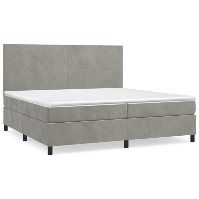 Łóżko kontynentalne WaszeMeble 200x200 cm jasnoszare WM-3142923 1 szt.