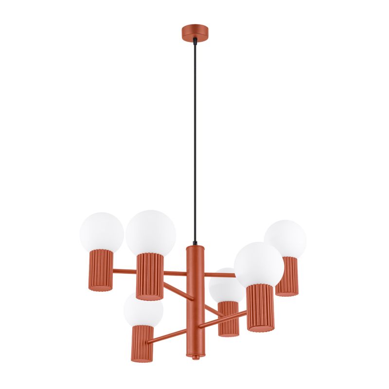 Żyrandol Sollux Lighting HALO 6 ochra czerwona 1 szt.