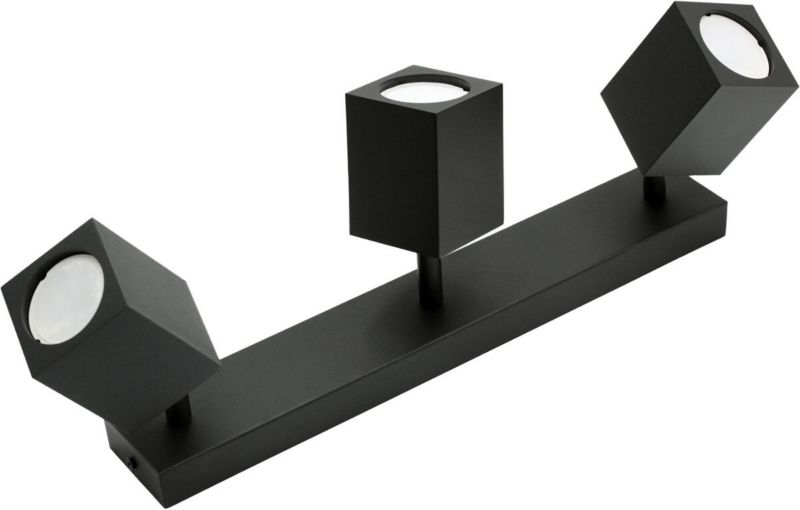 Lampa sufitowa IdeaLED Quantus czarna 3 x GU10 x 40W wym: 38 x 6 cm - 1 szt.