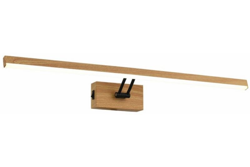 Kinkiet Reality Lester jasne drewno-biały z włącznikiem styl nowoczesny LED 8W 4000K 640lm IP20 wym: 6 x 60 x 12,5 cm - 1 szt.