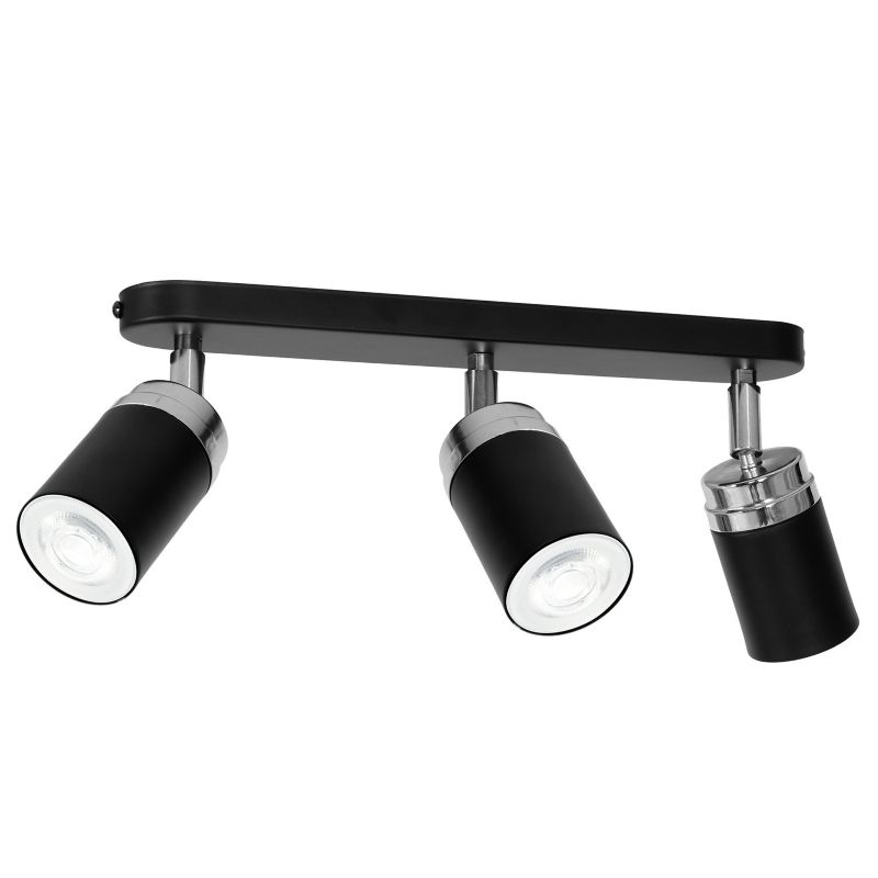 Lampa sufitowa Luminex Reno czarny mat-chromowana Listwa z lampami 3 x GU10 x 15W wym: 17 x 35 x 6 cm - 1 szt.
