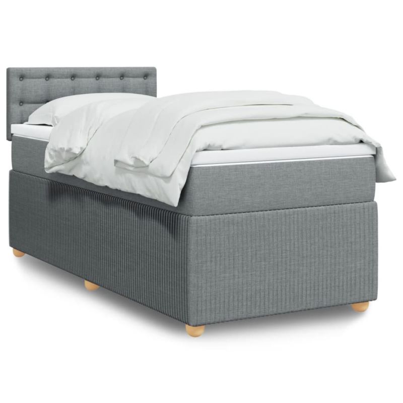 Łóżko kontynentalne WaszeMeble 80x200 cm jasnoszare WM-3287297 1 szt.