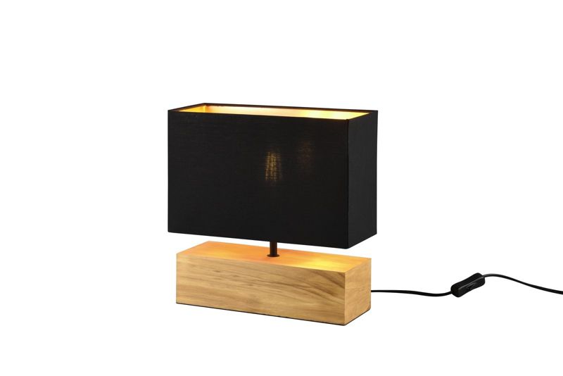 Lampa stołowa RL Woody jasne drewno-czarna drewniana 1 x E27 x 60W IP20 wym: 30.5 x 30 x 30 cm drewno - 1 szt.