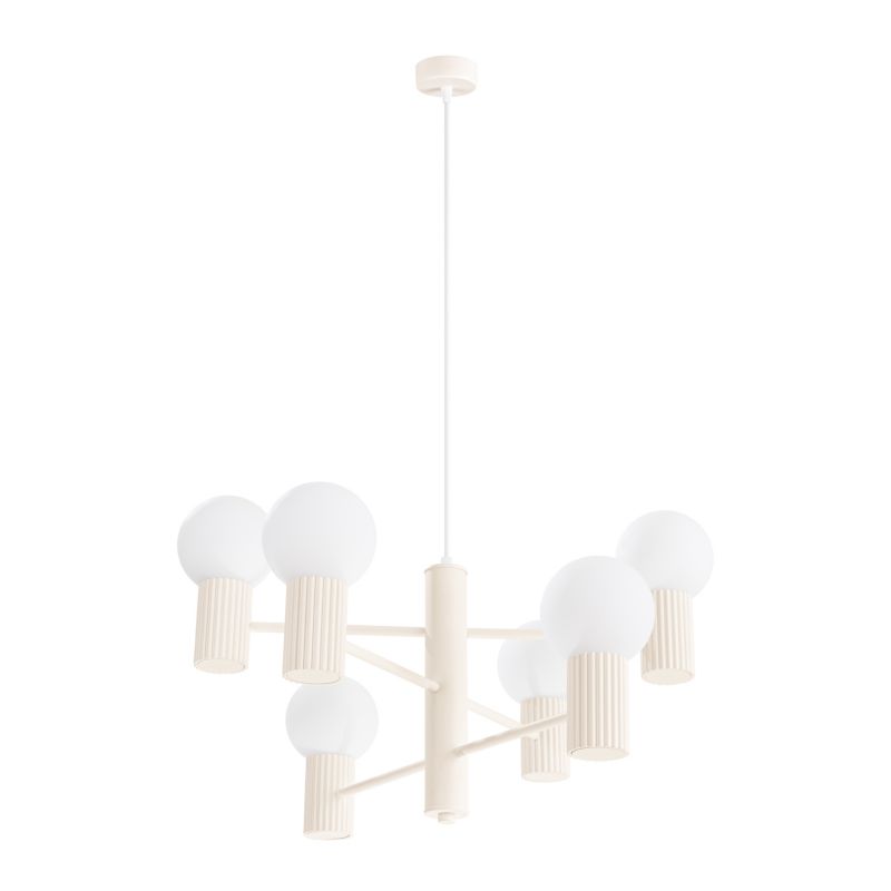 Żyrandol Sollux Lighting HALO 6 beżowy 1 szt.