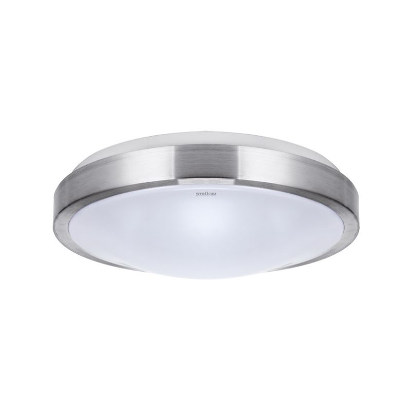 Plafon Struhm Alex srebrno-biały LED 12W 4000K 840lm łazienkowy IP44 wym: 8,5 x 26 x 26 cm tworzywo sztuczne - 1 szt.