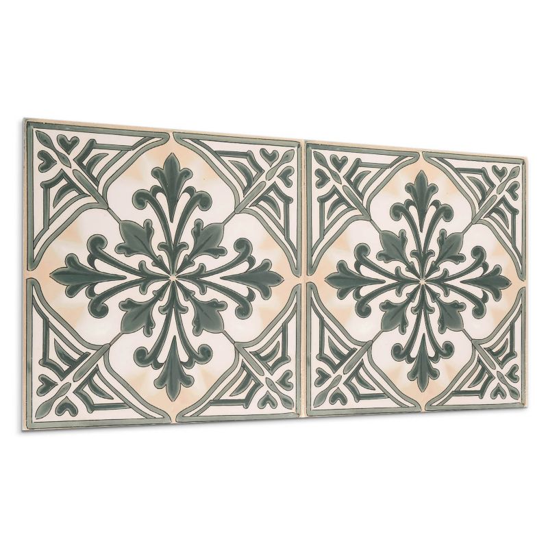 Kafelki samoprzylepne Wallfluent 60x30 cm Kwadratowy wzór roślinny 6 szt.