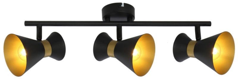 Lampa sufitowa wisząca Reality Breda 1146 czarno-złota dekoracyjna 3xE14 x 1 szt.