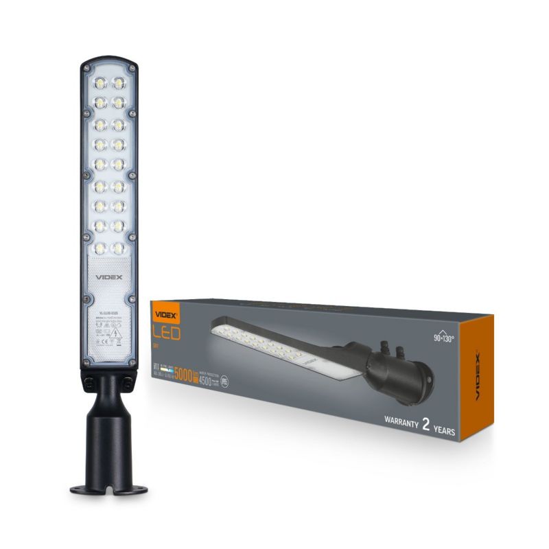 Latarnia ogrodowa Videx Street czarna LED 50W 5000K 4500lm IP65 wym: 50,7 x 10,8 x 7,6 cm aluminium - 1 szt.