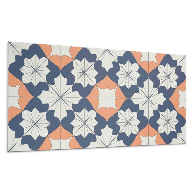 Kafelki samoprzylepne Wallfluent 60x30 cm Stylowy wzór kwiatów w geometrii 6 szt.