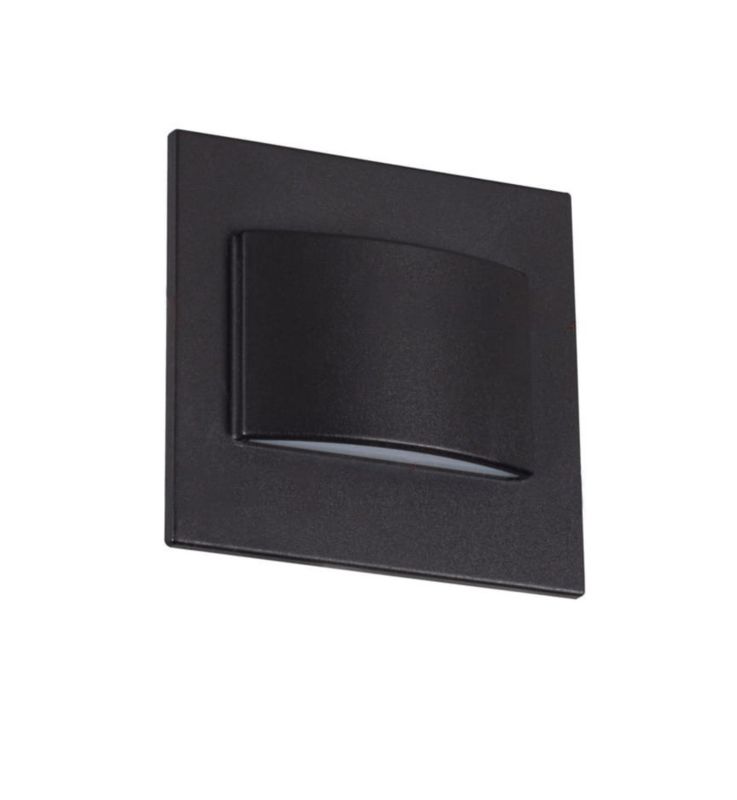 Oprawa oświetleniowa schodowa Kanlux Erinus czarna LED 1.5W 4000K 30lm IP20 wym: 7,5 x 1,6 cm kwadratowa - 1 szt.
