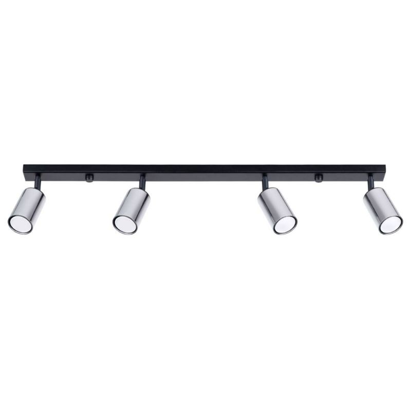 Reflektor spot Sollux Lighting Winx czarny-chromowany 4 x GU10 x IP20 wym: 18,5 x 6 x 82 cm - 1 szt.