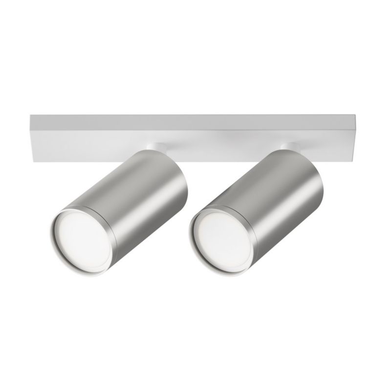 Lampa sufitowa Maytoni Focus S biało-srebrna wym: 12 x 6 x 34,4 cm 2xGU10 x 10W 1 szt.
