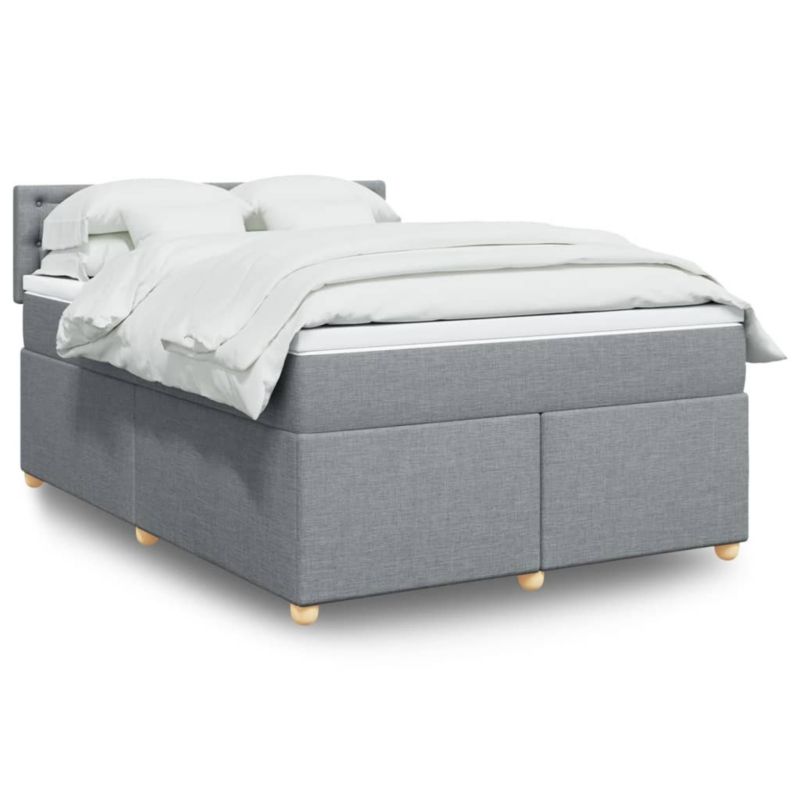 Łóżko kontynentalne WaszeMeble 140x190 cm jasnoszare WM-3286689 1 szt.