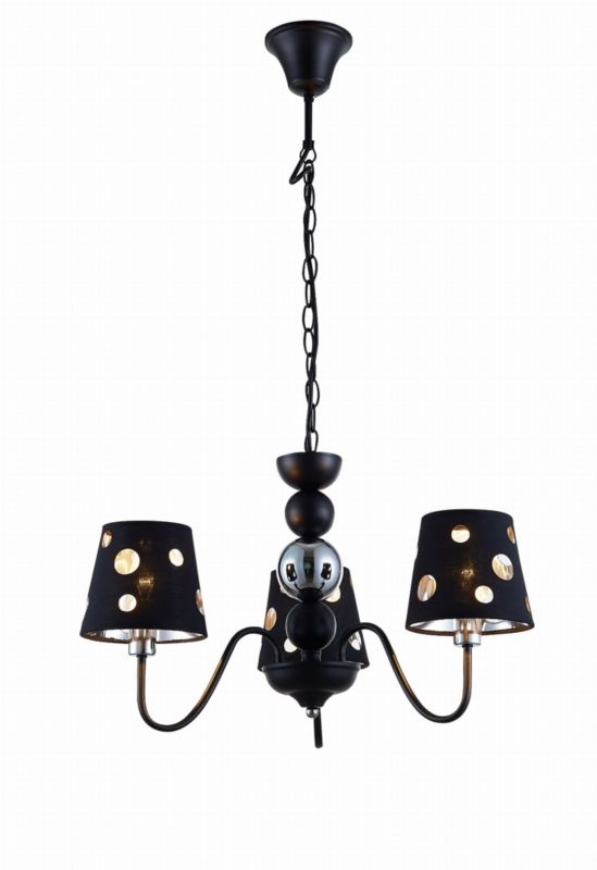 Żyrandol Candellux Batley czarno-srebrny wym: 100 x 52 x 52 cm 3xE14 x 60W 1 szt.