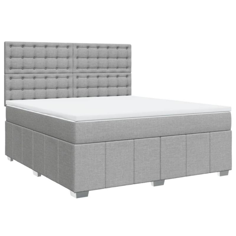 Łóżko kontynentalne WaszeMeble 180x200 cm jasnoszare WM-3291761 1 szt.