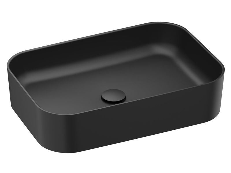 Prostokątna umywalka ceramiczna nablatowa Ravak Ceramic R Slim 550 czarny mat 1 szt