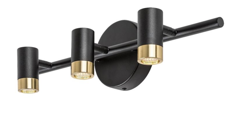 Spot Rabalux Kadir czarno-złoty-przezroczysty LED 9W 4000K 820lm IP20 wym: 12,5 x 47 x 3,5 cm metal - 1 szt.