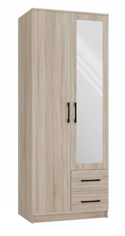 Szafa Topeshop Romana 80 Lustro 2 Szuflady Dąb Sonoma 52x80x205 cm 1 szt.