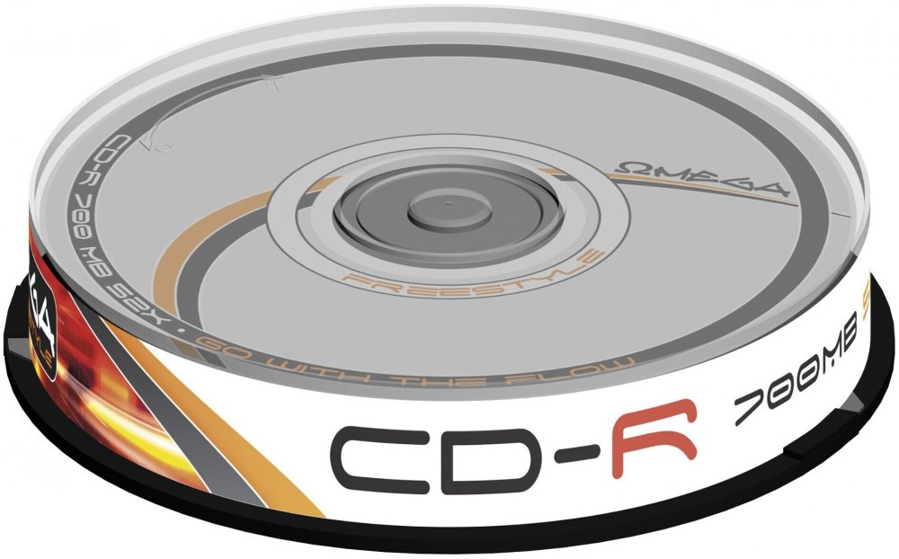 4x Płyta CD-R Omega Freestyle, do jednokrotnego zapisu, 700 MB, cake box, 10 sztuk